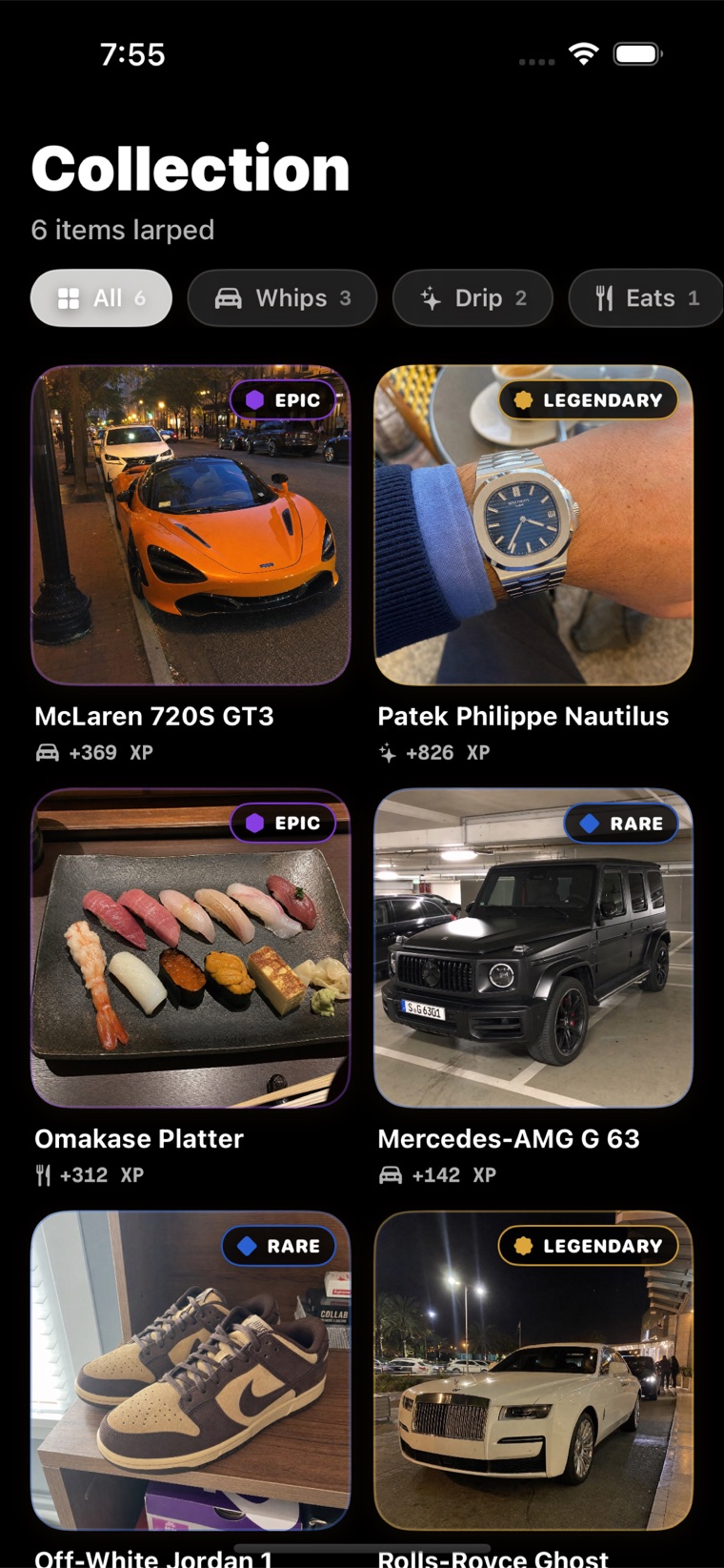 Larped collection grid